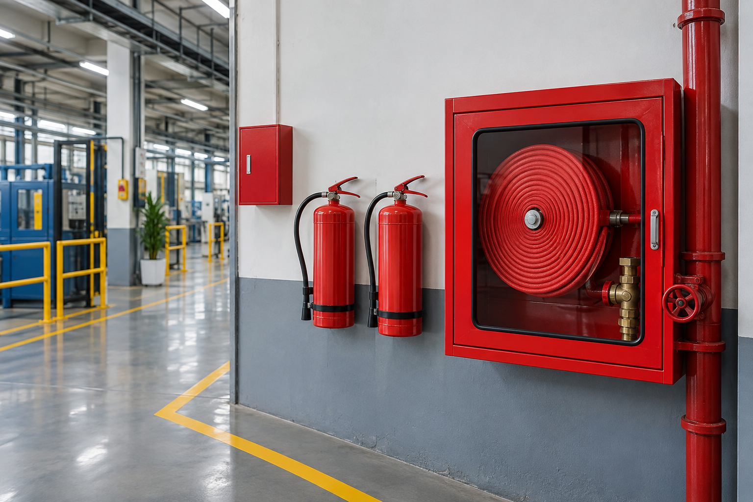 Fire extinguisher and safety equipment used for practical fire safety training
