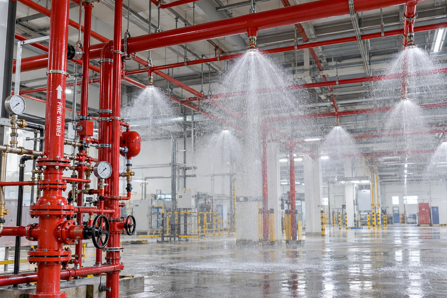 Automatic sprinkler operating with a controlled water discharge